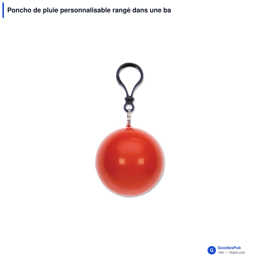 Poncho de pluie personnalisable rangé dans une balle avec logo - Ball - Image 6
