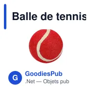 Balle de tennis personnalisable pour animaux avec logo - Balle Niki - Miniature 1