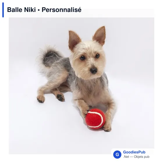 Balle de tennis personnalisable pour animaux avec logo - Balle Niki - Image 6