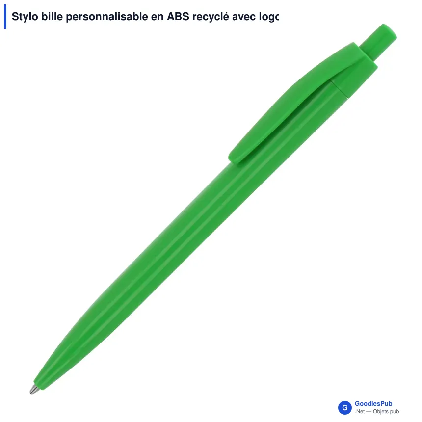 Stylo bille personnalisable en ABS recyclé avec logo - Finn - Image 11