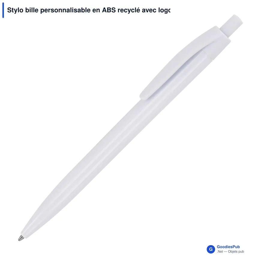 Stylo bille personnalisable en ABS recyclé avec logo - Finn - Image 4