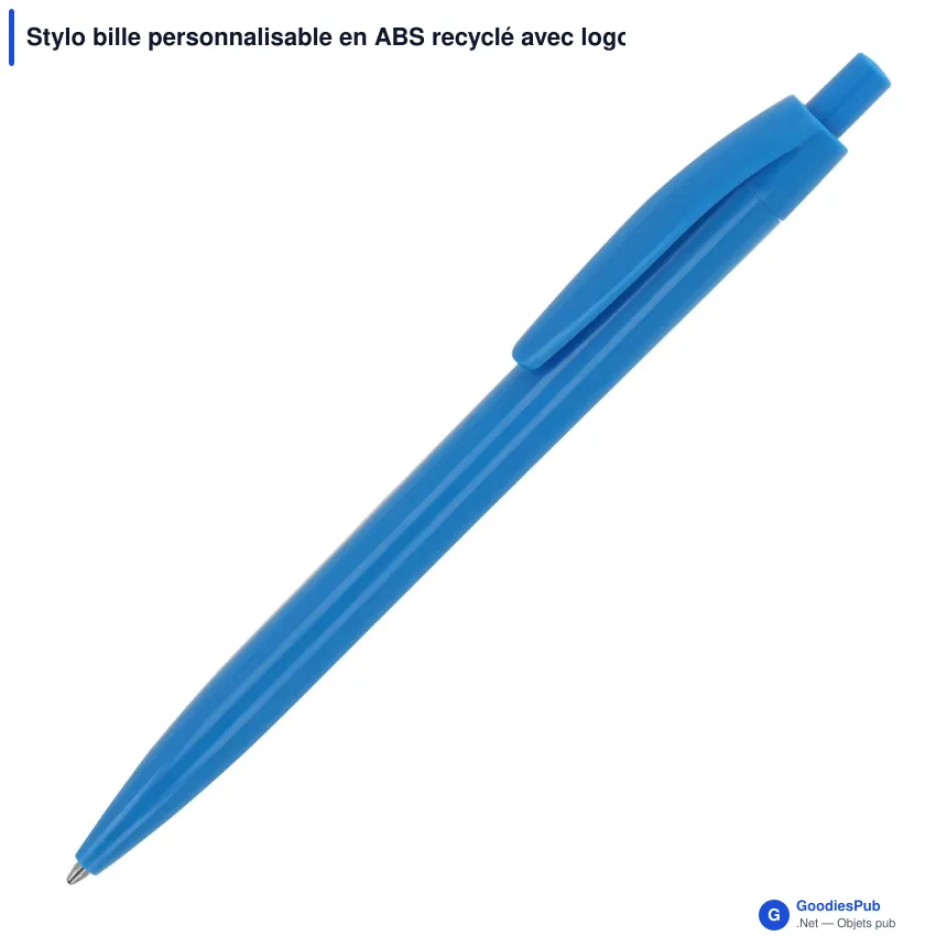 Stylo bille personnalisable en ABS recyclé avec logo - Finn - Image 5