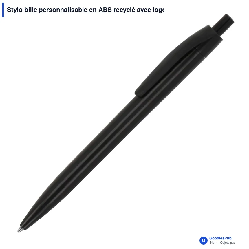 Stylo bille personnalisable en ABS recyclé avec logo - Finn - Image 10