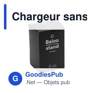 Chargeur sans fil personnalisable Baloo 15W avec logo - Miniature 2