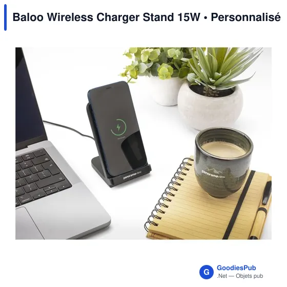 Chargeur sans fil personnalisable Baloo 15W avec logo - Image 11