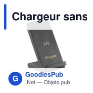 Chargeur sans fil personnalisable Baloo 15W avec logo - Miniature 3