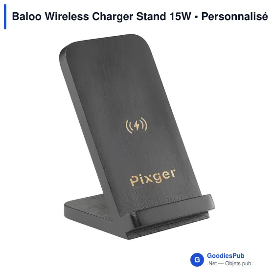Chargeur sans fil personnalisable Baloo 15W avec logo - Image 3