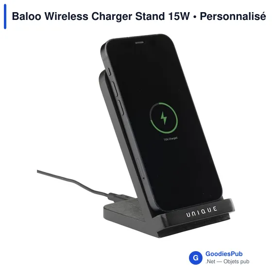 Chargeur sans fil personnalisable Baloo 15W avec logo - Image 4