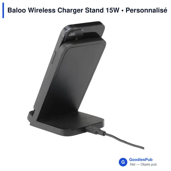 Chargeur sans fil personnalisable Baloo 15W avec logo - Image 5