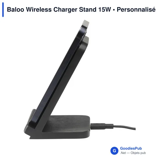 Chargeur sans fil personnalisable Baloo 15W avec logo - Image 7