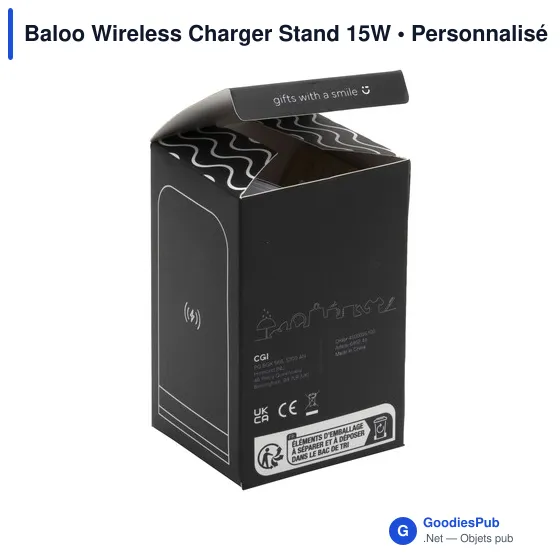 Chargeur sans fil personnalisable Baloo 15W avec logo - Image 10