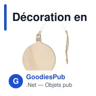 Décoration en bois MDF personnalisable forme boule avec logo - Miniature 1