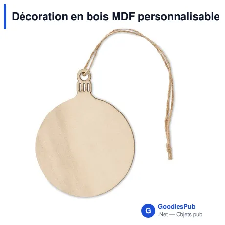 Décoration en bois MDF personnalisable forme boule avec logo
