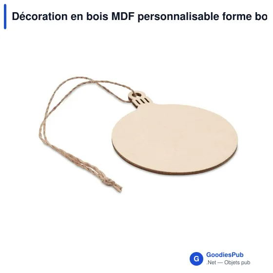Décoration en bois MDF personnalisable forme boule avec logo - Image 2