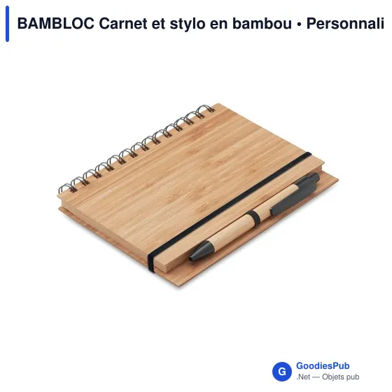 BAMBLOC Carnet et stylo en bambou - Image 2
