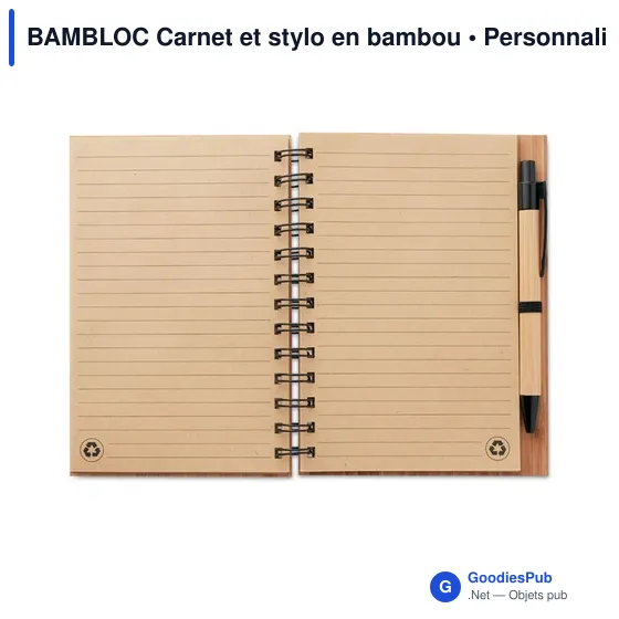 BAMBLOC Carnet et stylo en bambou - Image 3