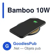Chargeur sans fil personnalisable 10W pour logo - Bamboo - Miniature 1