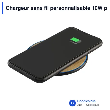Chargeur sans fil personnalisable 10W pour logo - Bamboo