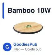 Chargeur sans fil personnalisable 10W pour logo - Bamboo - Miniature 2