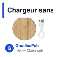 Chargeur sans fil personnalisable 10W pour logo - Bamboo - Miniature 12