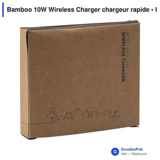 Chargeur sans fil personnalisable 10W pour logo - Bamboo - Image 4