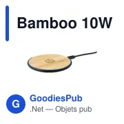 Chargeur sans fil personnalisable 10W pour logo - Bamboo - Miniature 6