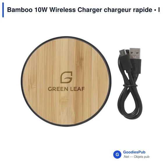 Chargeur sans fil personnalisable 10W pour logo - Bamboo - Image 7