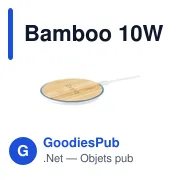 Chargeur sans fil personnalisable 10W pour logo - Bamboo - Miniature 8