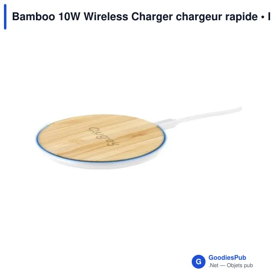 Chargeur sans fil personnalisable 10W pour logo - Bamboo - Image 8