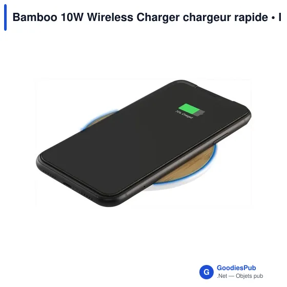 Chargeur sans fil personnalisable 10W pour logo - Bamboo - Image 9
