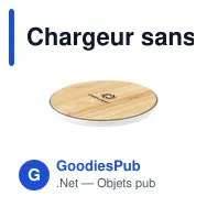 Chargeur sans fil personnalisable 10W pour logo - Bamboo - Miniature 10