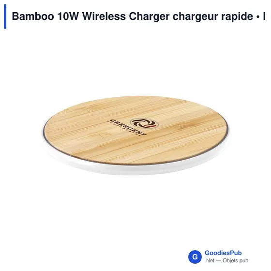 Chargeur sans fil personnalisable 10W pour logo - Bamboo - Image 10