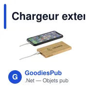 Chargeur externe personnalisable Bamboo 4000 avec logo - Miniature 1