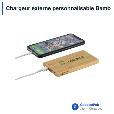 Chargeur externe personnalisable Bamboo 4000 avec logo