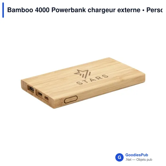 Chargeur externe personnalisable Bamboo 4000 avec logo - Image 3