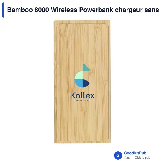 Chargeur sans fil personnalisable Bamboo 8000 avec logo - Image 2