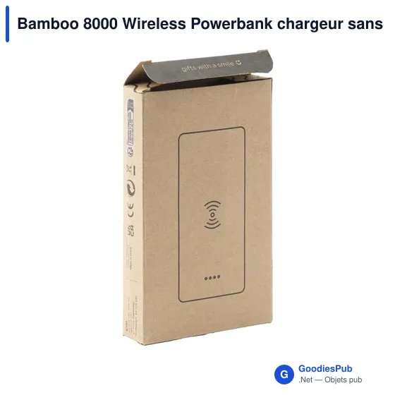Chargeur sans fil personnalisable Bamboo 8000 avec logo - Image 4