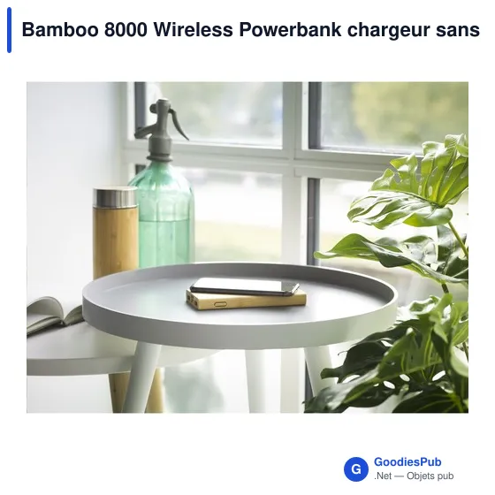 Chargeur sans fil personnalisable Bamboo 8000 avec logo - Image 5