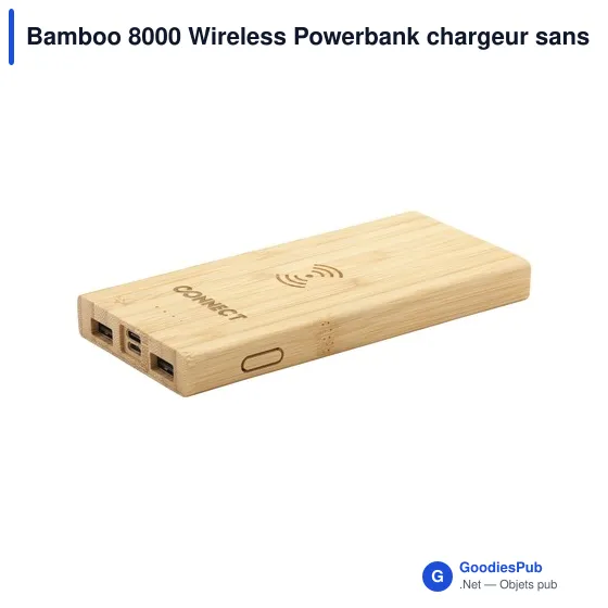 Chargeur sans fil personnalisable Bamboo 8000 avec logo - Image 7