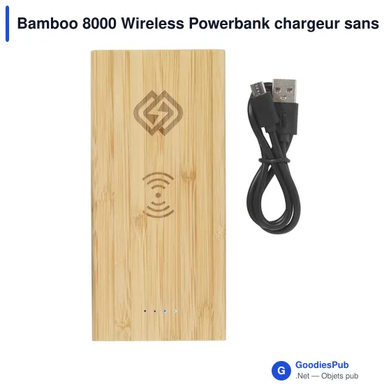 Chargeur sans fil personnalisable Bamboo 8000 avec logo - Image 8