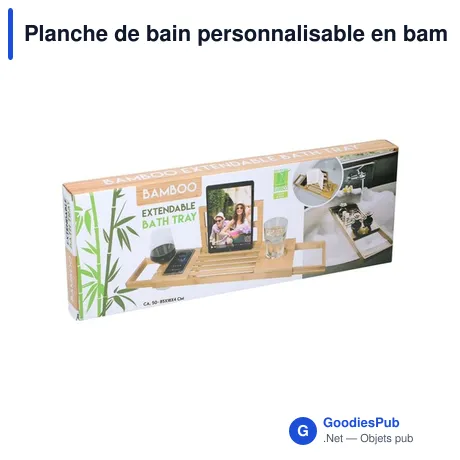 Planche de bain personnalisable en bambou avec logo