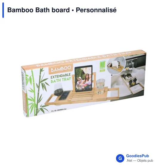 Planche de bain personnalisable en bambou avec logo - Image 1