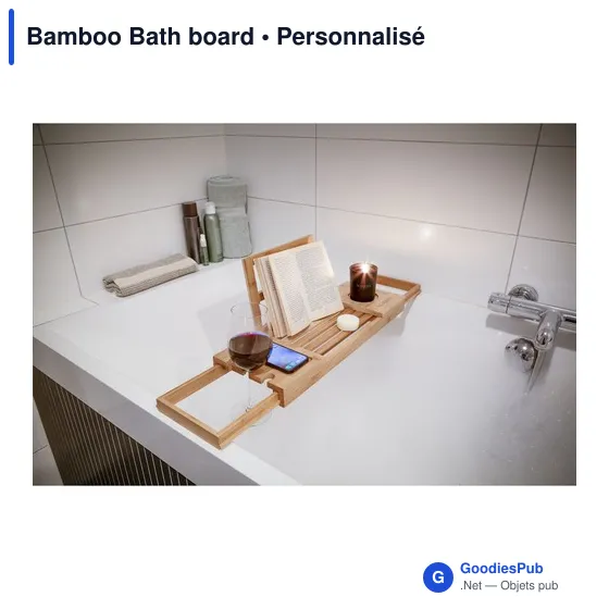 Planche de bain personnalisable en bambou avec logo - Image 2