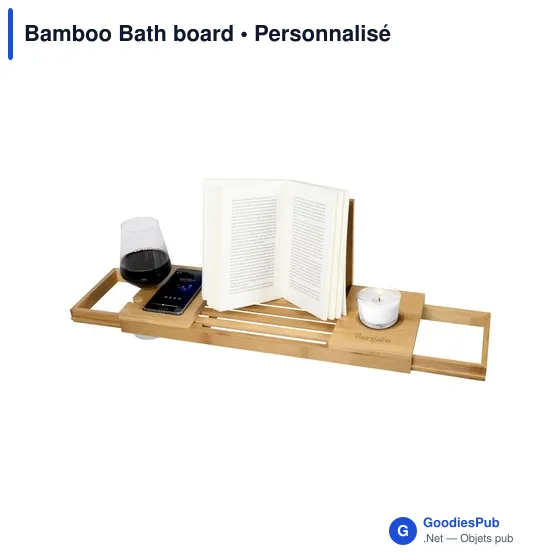 Planche de bain personnalisable en bambou avec logo - Image 3
