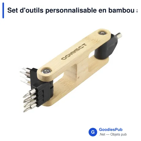 Set d'outils personnalisable en bambou avec logo - Bamboo Bit Tool