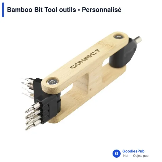 Set d'outils personnalisable en bambou avec logo - Bamboo Bit Tool - Image 1