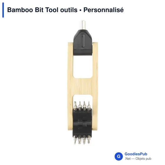 Set d'outils personnalisable en bambou avec logo - Bamboo Bit Tool - Image 2