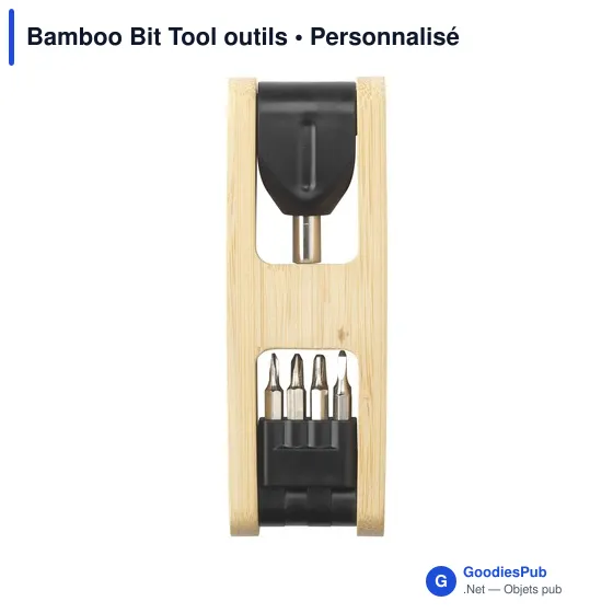 Set d'outils personnalisable en bambou avec logo - Bamboo Bit Tool - Image 11