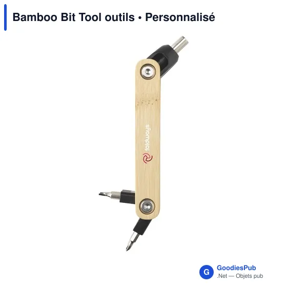 Set d'outils personnalisable en bambou avec logo - Bamboo Bit Tool - Image 3