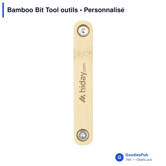Set d'outils personnalisable en bambou avec logo - Bamboo Bit Tool - Image 4